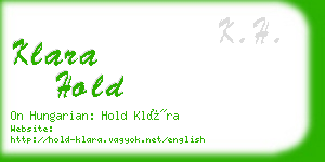 klara hold business card